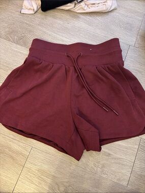 Old Navy Maroon Ribbed-Waist Athletic Shorts